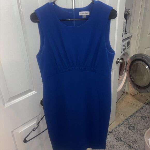 Calvin Klein Women's Blue Dress Size 12 Preown Excellent Condition - Picture 1 of 5
